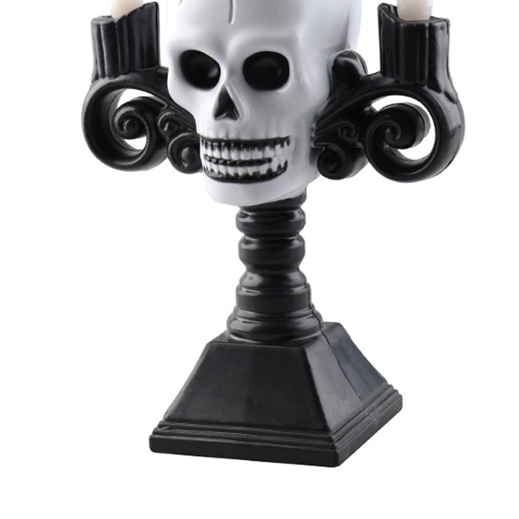 Skull Head LED Candle Light Lightweight Retro Spooky Green Light Plastic Skull Flameless Candle Lights for Party