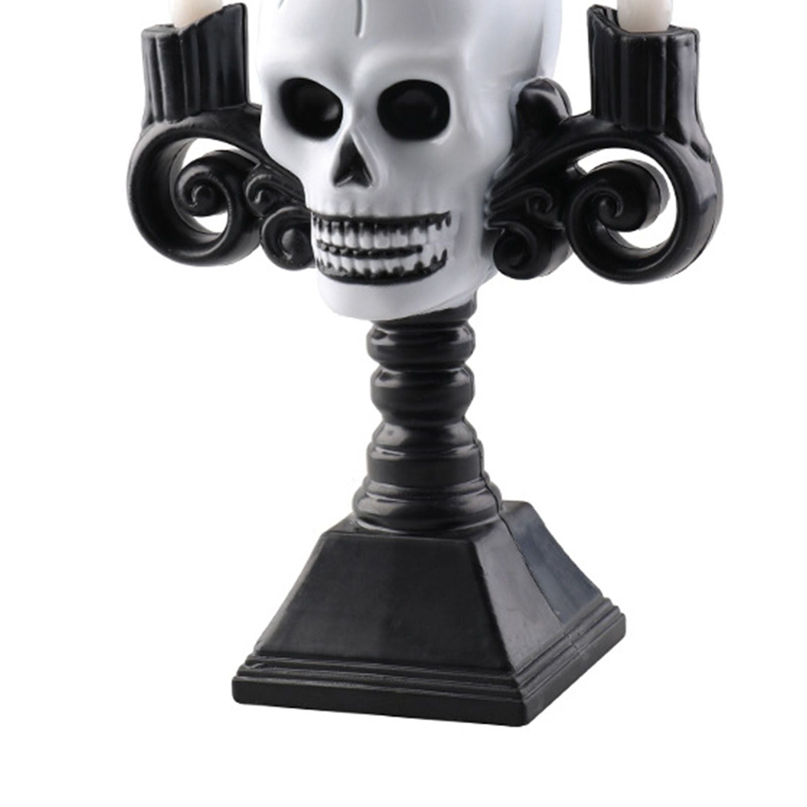 Skull Head LED Candle Light Lightweight Retro Spooky Green Light Plastic Skull Flameless Candle Lights for Party