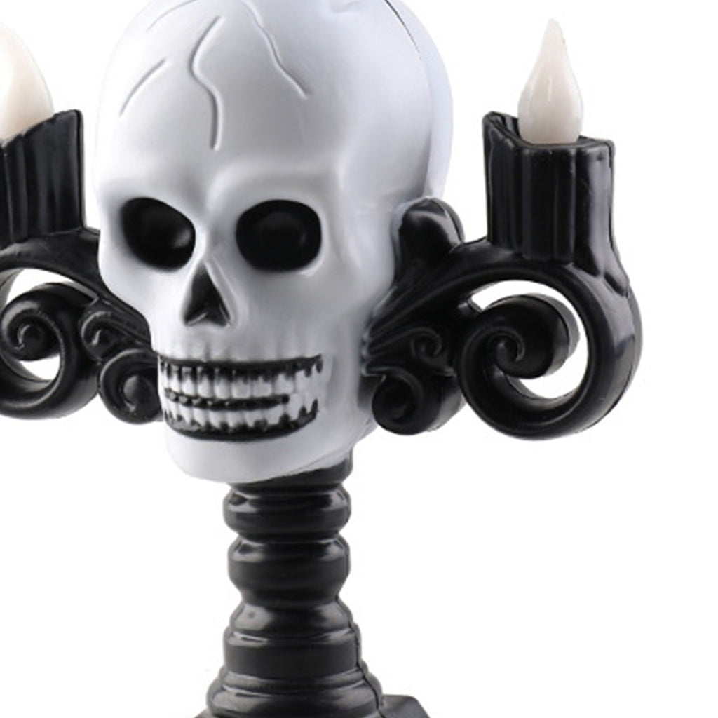 Skull Head LED Candle Light Lightweight Retro Spooky Green Light Plastic Skull Flameless Candle Lights for Party