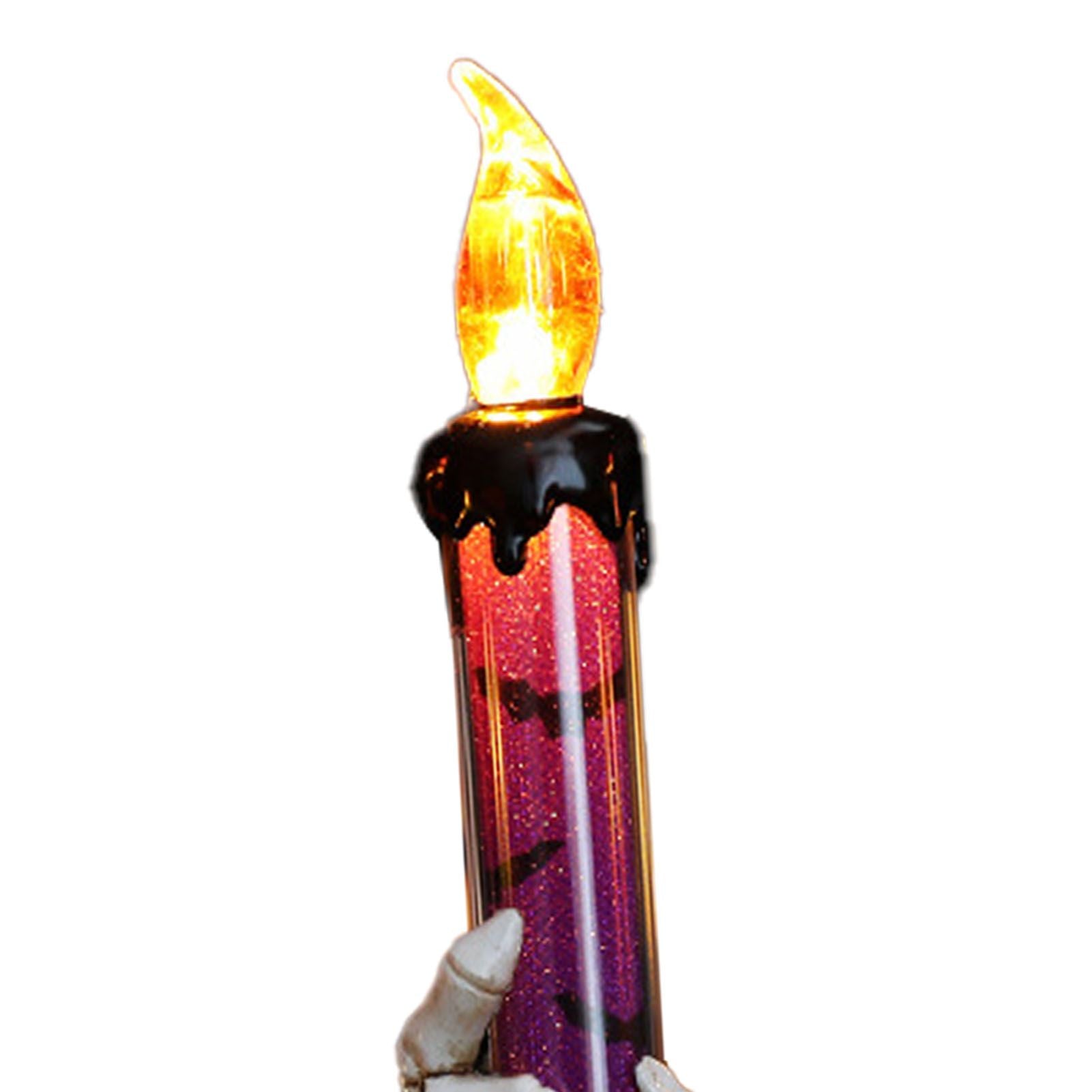 Halloween Skull Candle Holder Light Skeleton Ghost Hand Flameless Candle Lamp Party Bar Decoration Lamp Purple