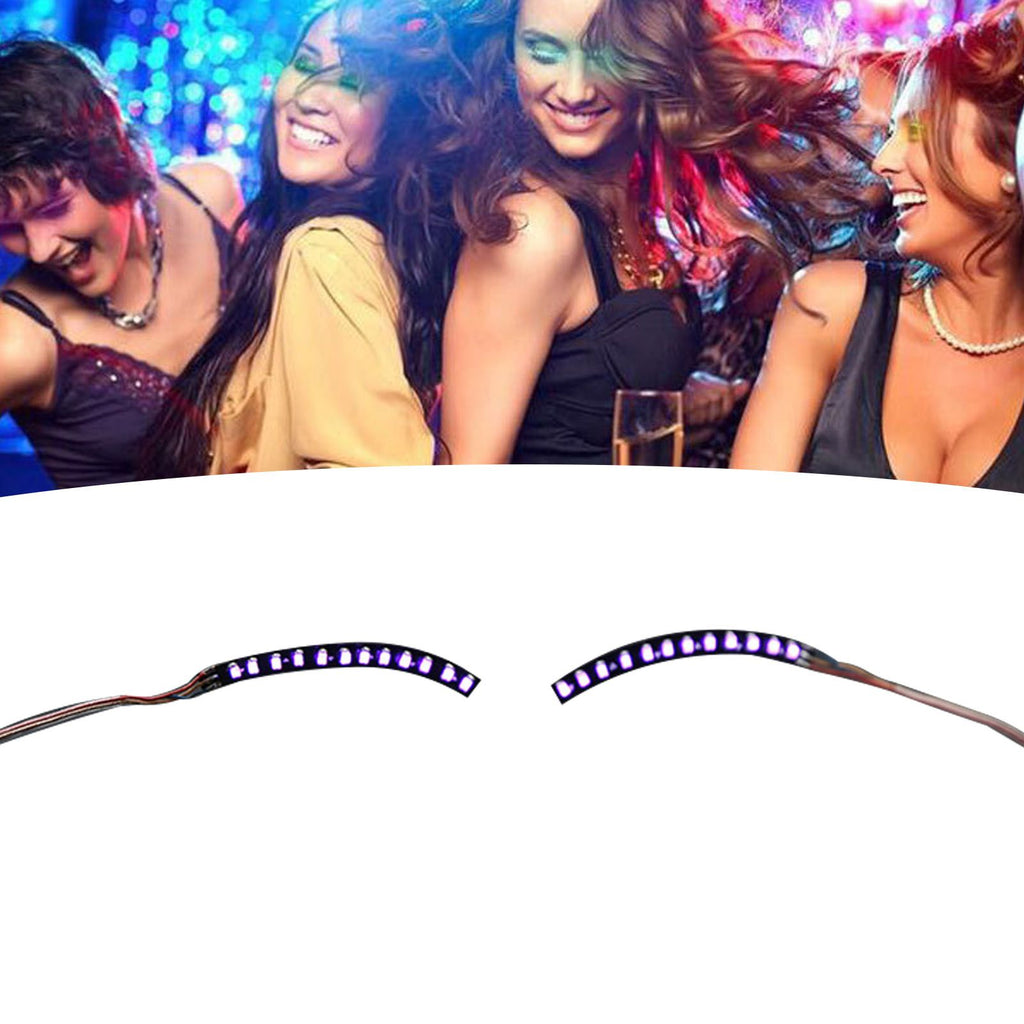 LED False Eyelashes Light Lightweight Stylish Reliable Luminous False Eyelashes Light for Party Bars Nightclubs Halloween Purple