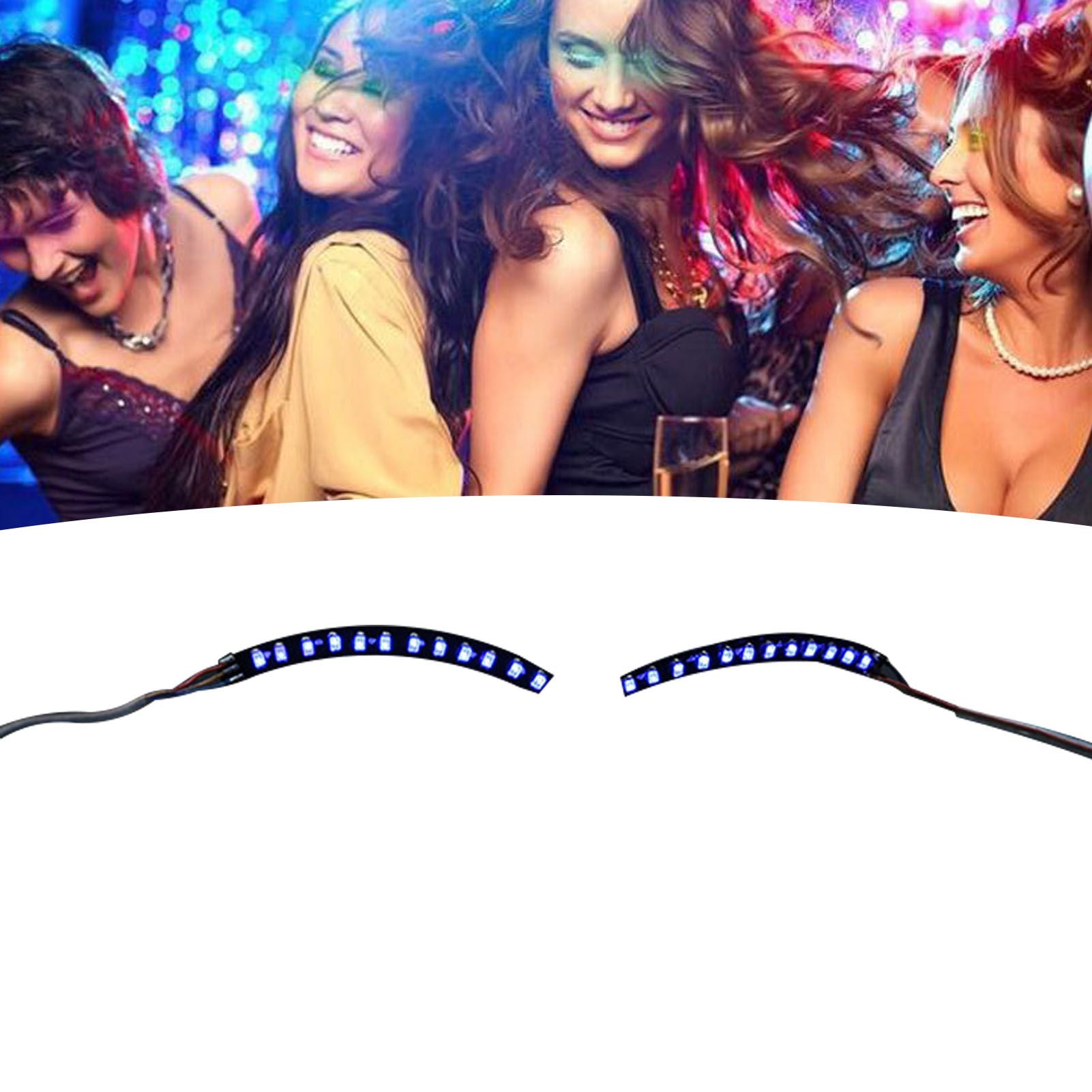 LED False Eyelashes Light Lightweight Stylish Reliable Luminous False Eyelashes Light for Party Bars Nightclubs Halloween Blue