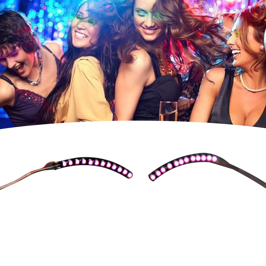 LED False Eyelashes Light Lightweight Stylish Reliable Luminous False Eyelashes Light for Party Bars Nightclubs Halloween Pink