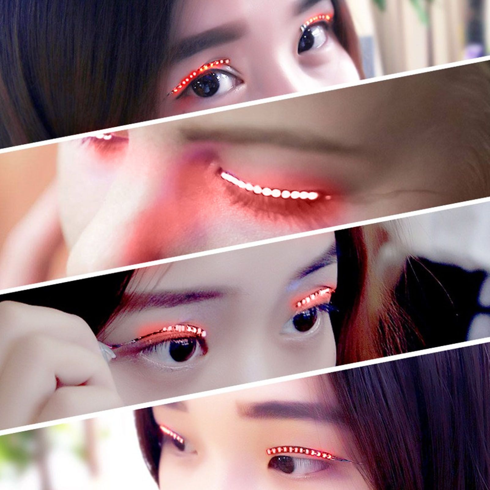 LED False Eyelashes Light Lightweight Stylish Reliable Luminous False Eyelashes Light for Party Bars Nightclubs Halloween Pink