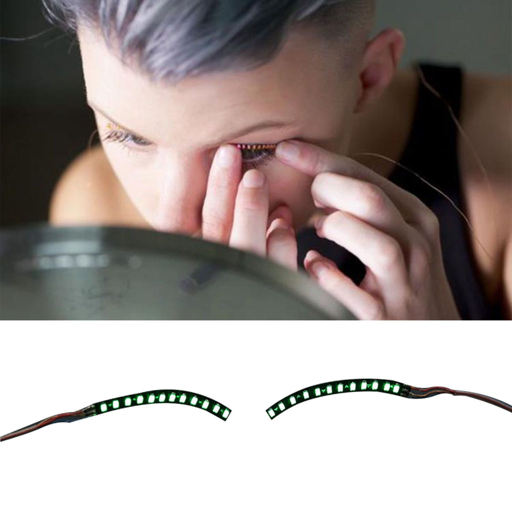 LED False Eyelashes Light Lightweight Stylish Reliable Luminous False Eyelashes Light for Party Bars Nightclubs Halloween Green