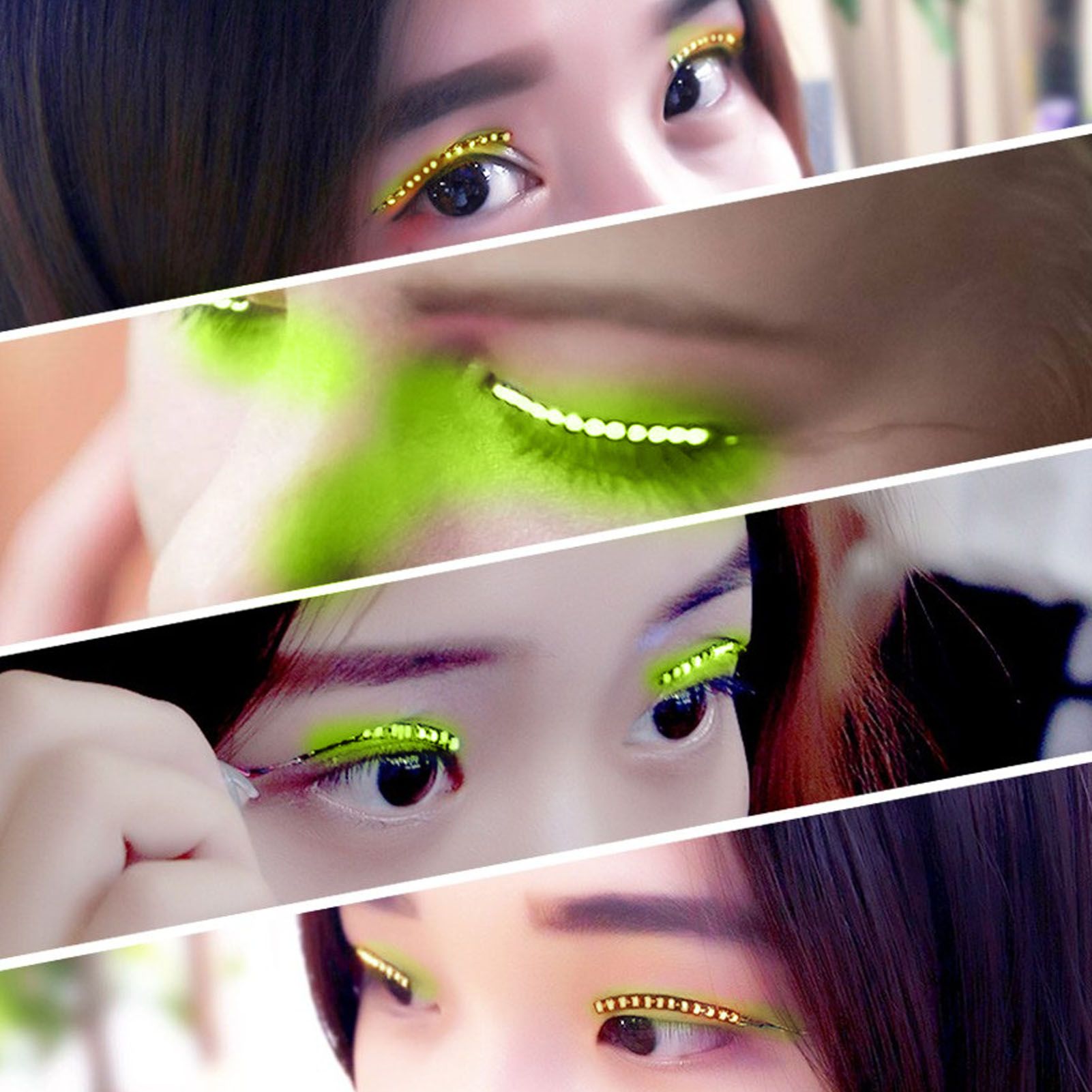 LED False Eyelashes Light Lightweight Stylish Reliable Luminous False Eyelashes Light for Party Bars Nightclubs Halloween Green