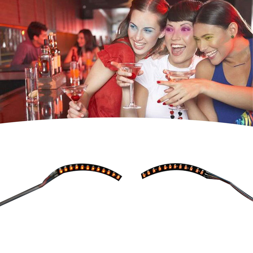 LED False Eyelashes Light Lightweight Stylish Reliable Luminous False Eyelashes Light for Party Bars Nightclubs Halloween Orange