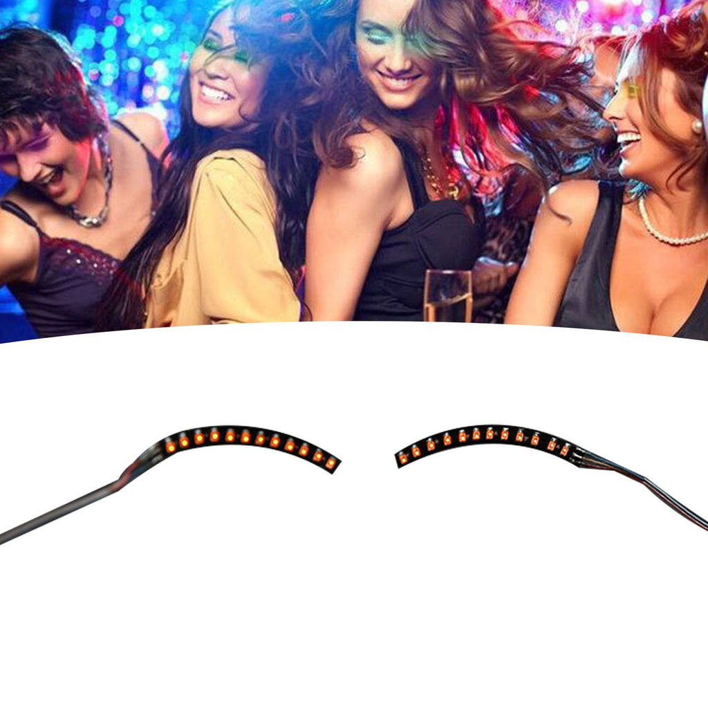 LED False Eyelashes Light Lightweight Stylish Reliable Luminous False Eyelashes Light for Party Bars Nightclubs Halloween Orange