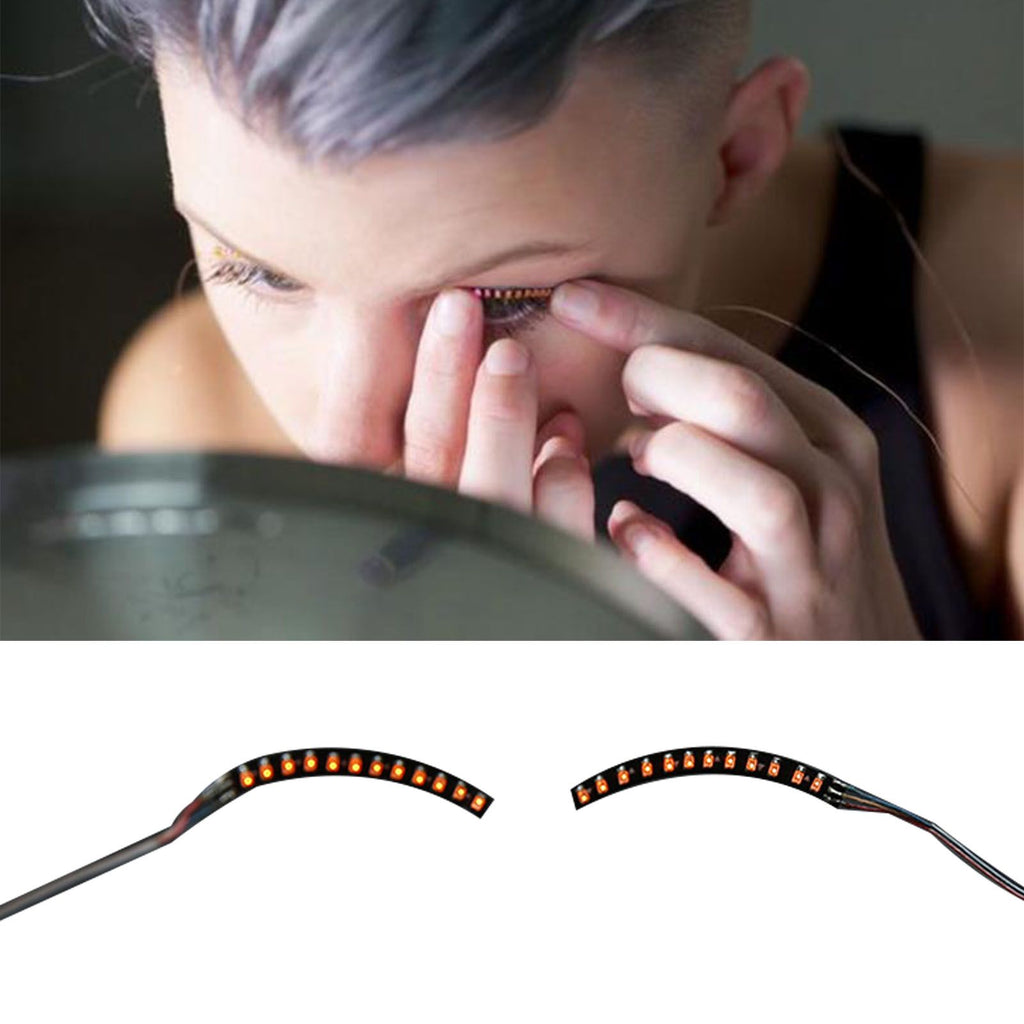 LED False Eyelashes Light Lightweight Stylish Reliable Luminous False Eyelashes Light for Party Bars Nightclubs Halloween Orange