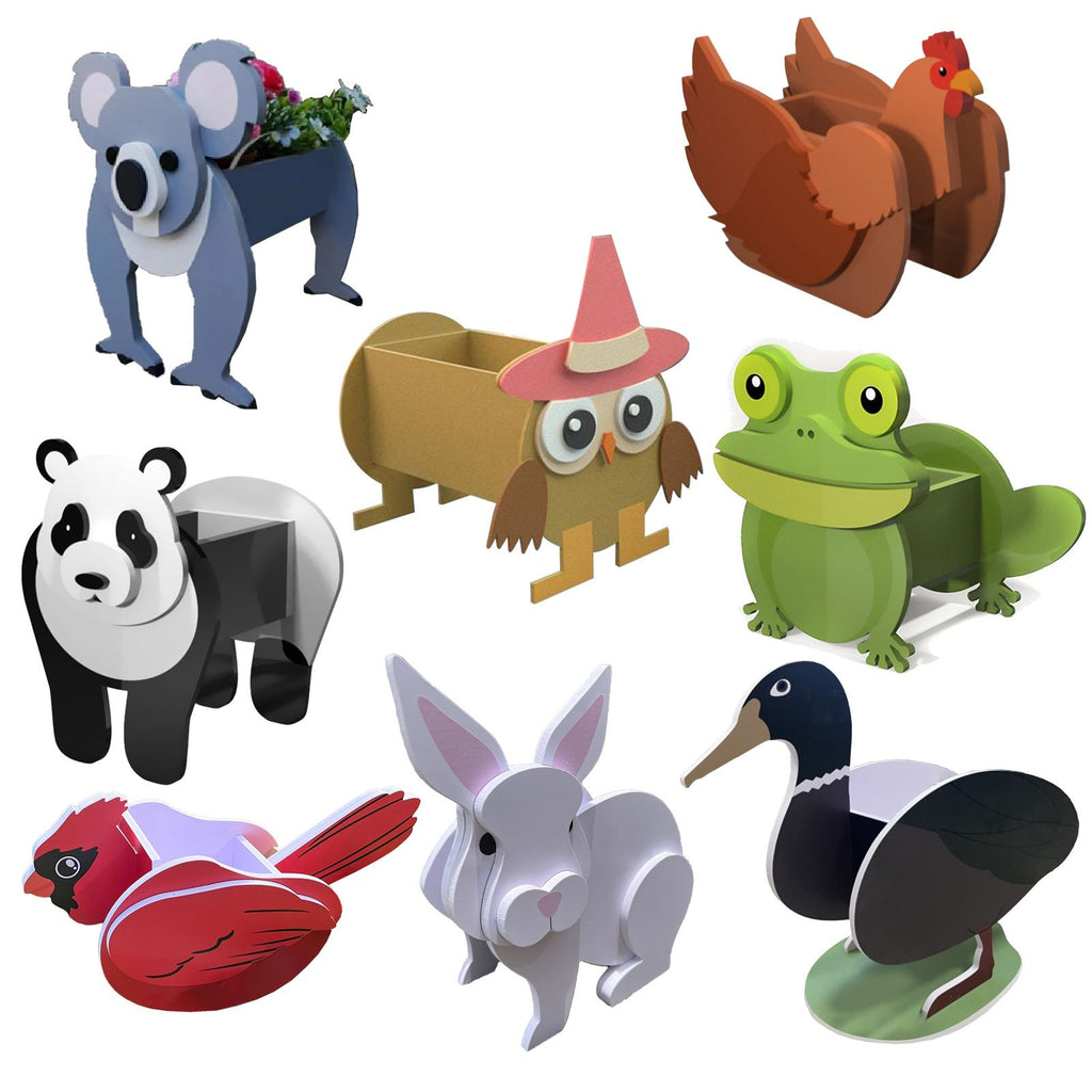 DIY Animal Flower Pot Cartoon Desktop Succulent Planter Garden Ornament Crafts