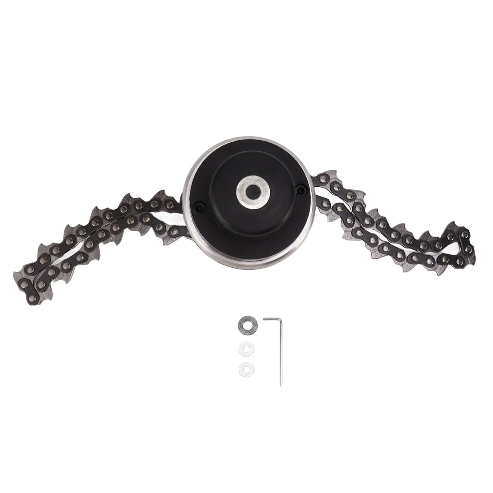 Chain Trimmer Head Replacement Lawn Mower Chain Weed Trimmer Head Outdoor Gardening Tool Abrasion Resistant Cordless Black