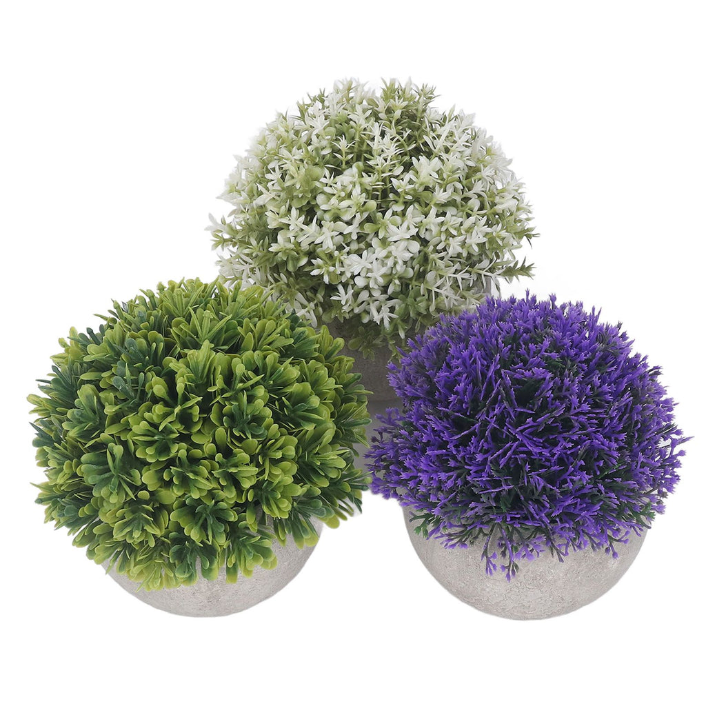 3PCS Artificial Potted Plant Fake Plants Realistic Round Base Long Lasting Easy Maintenance Simulated Decor for Home