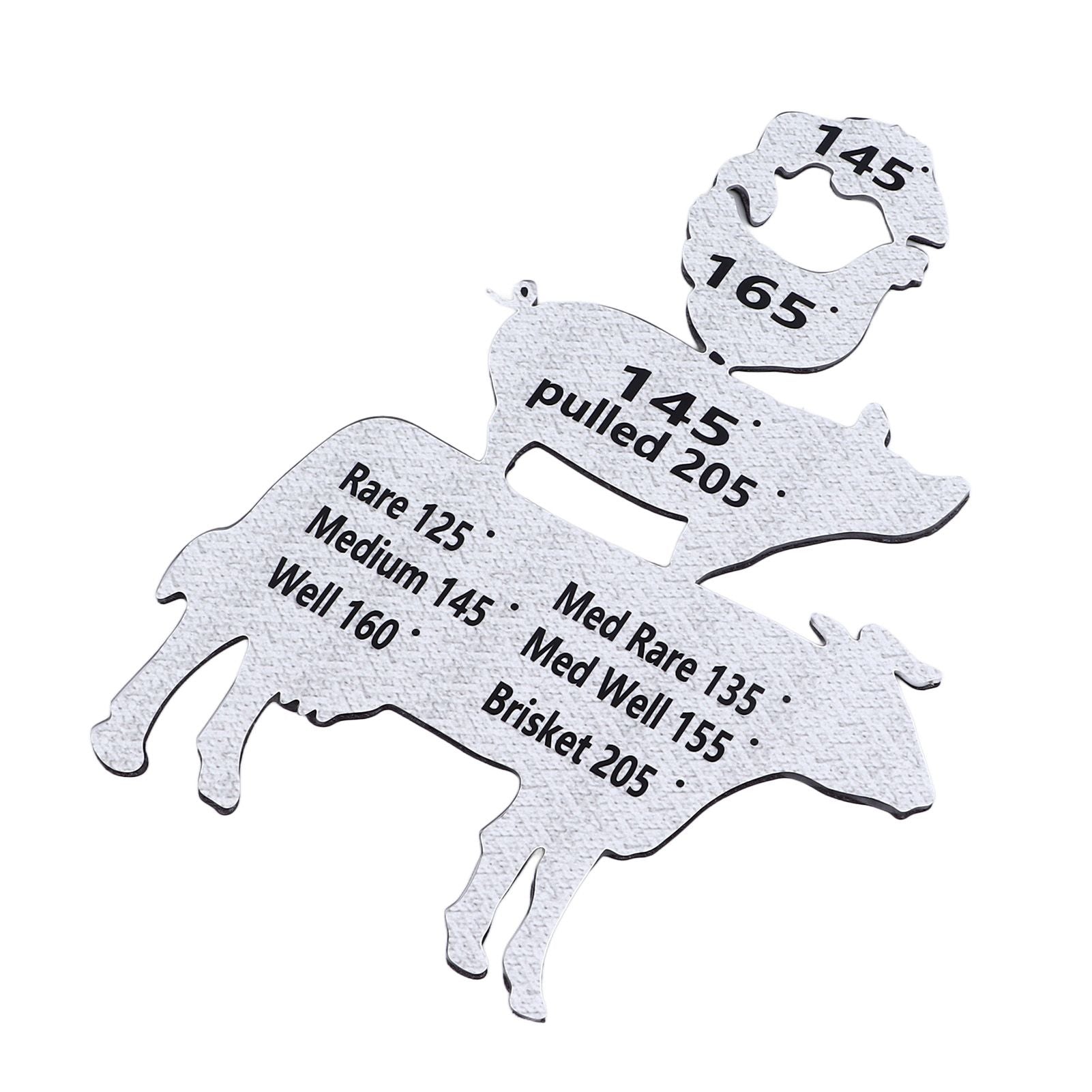 Meat Temperature Magnet Animal Internal Temperature Guide Acrylic Beef Pork Chicken Fish Grill Accessory for BBQ Cooking