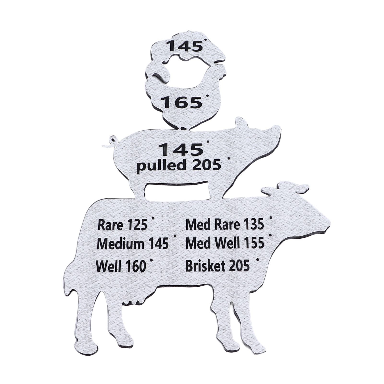 Meat Temperature Magnet Animal Internal Temperature Guide Acrylic Beef Pork Chicken Fish Grill Accessory for BBQ Cooking