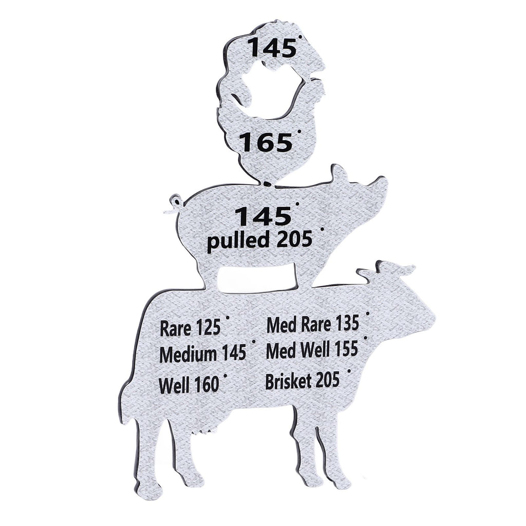 Meat Temperature Magnet Animal Internal Temperature Guide Acrylic Beef Pork Chicken Fish Grill Accessory for BBQ Cooking