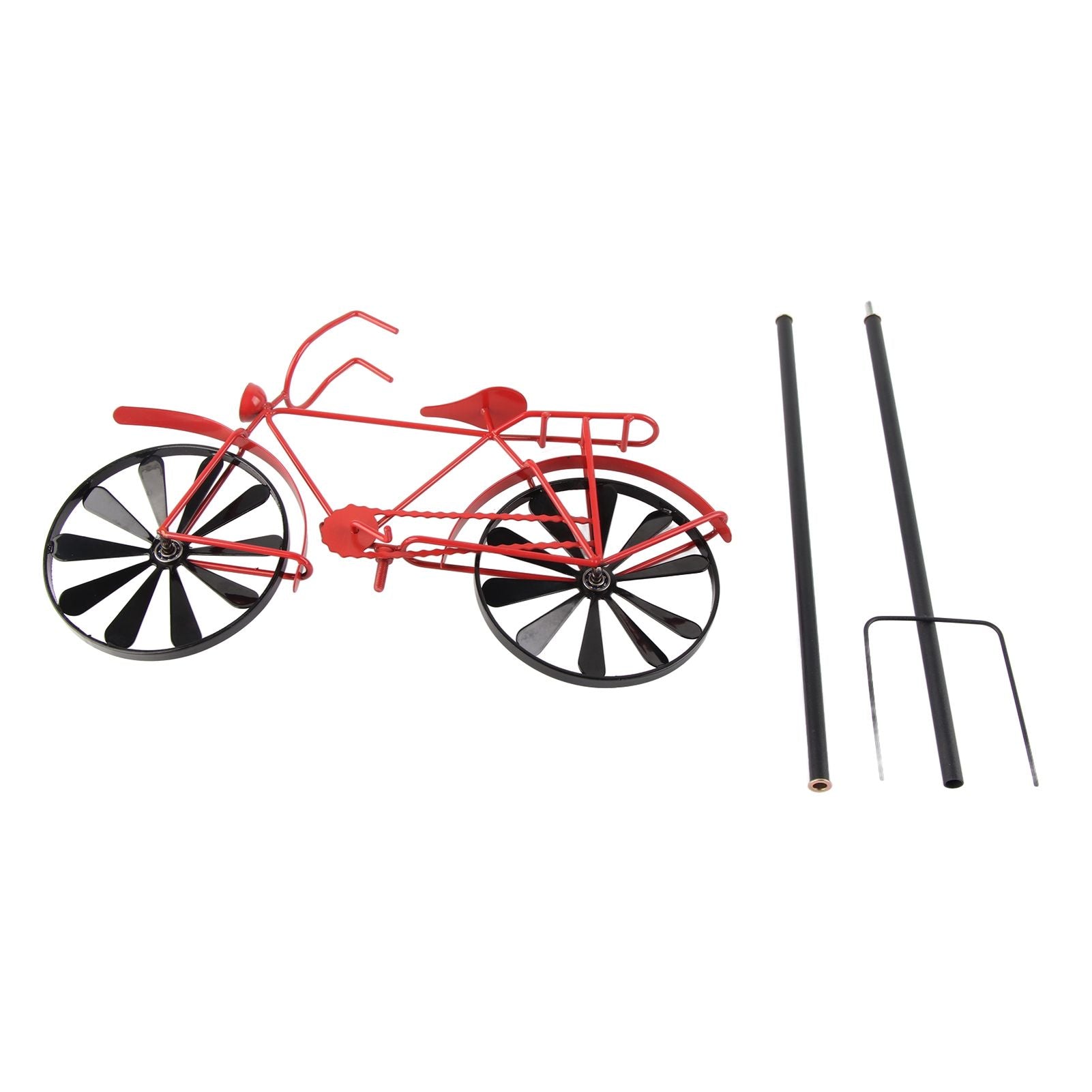Bike Wind Spinners Vintage Bicycle Metal Wind Spinner Vintage Style Stake Decoration for Yard Garden Red