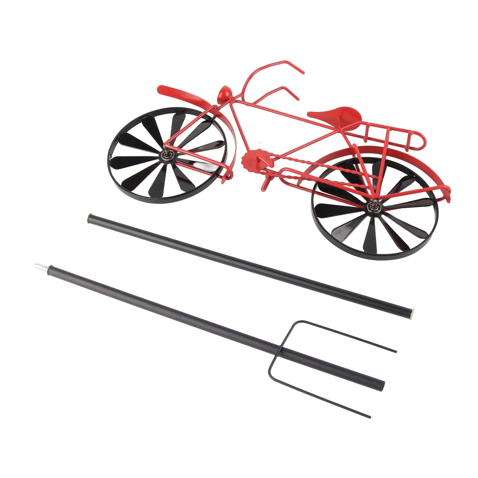 Bike Wind Spinners Vintage Bicycle Metal Wind Spinner Vintage Style Stake Decoration for Yard Garden Red