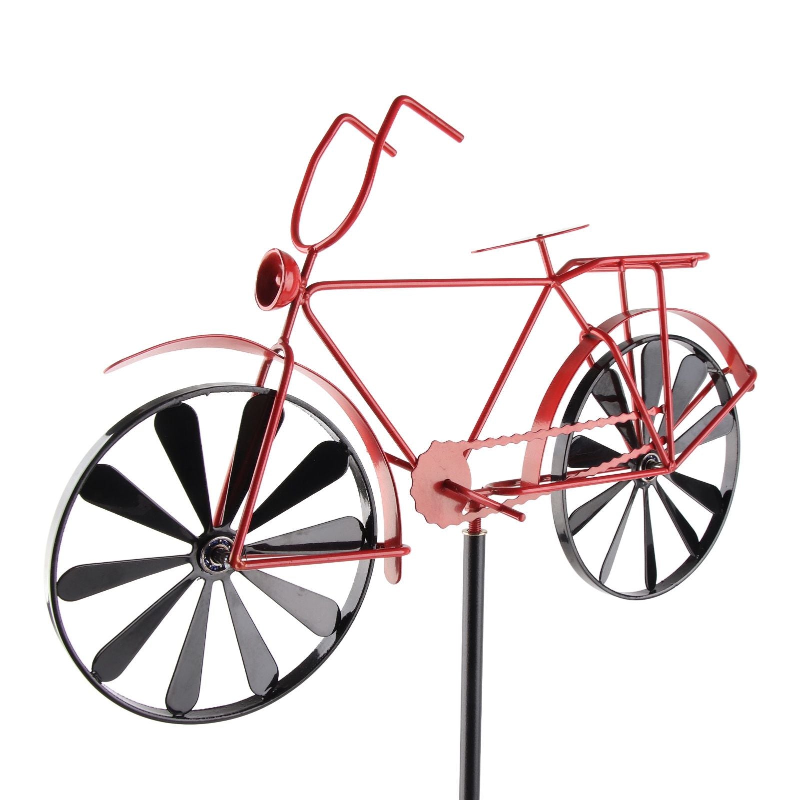 Bike Wind Spinners Vintage Bicycle Metal Wind Spinner Vintage Style Stake Decoration for Yard Garden Red