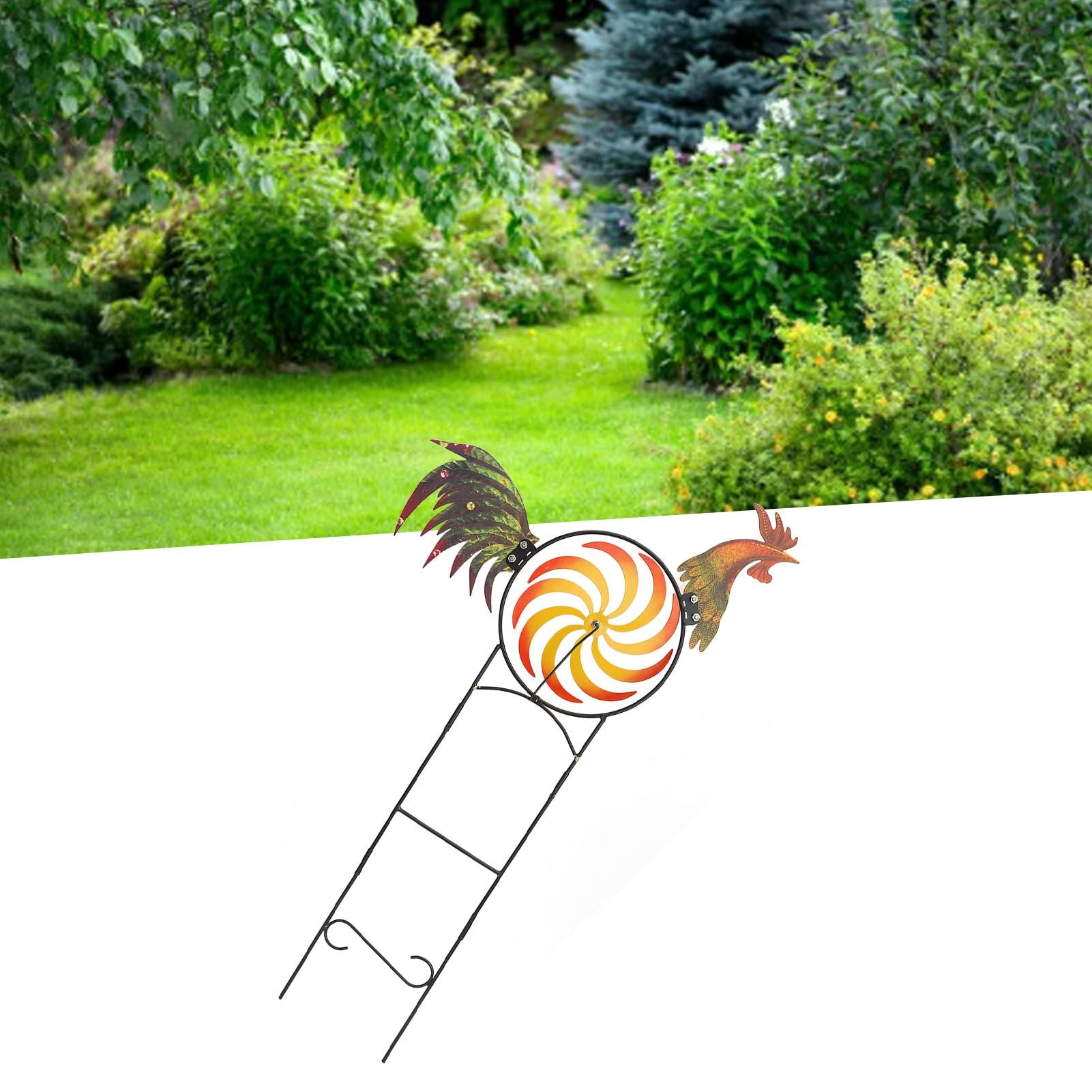 Rooster Wind Spinner Metal Iron Windmill Decorative Cock Wind Sculpture for Outdoor Farm Lawn Yard Patio Garden Ornaments
