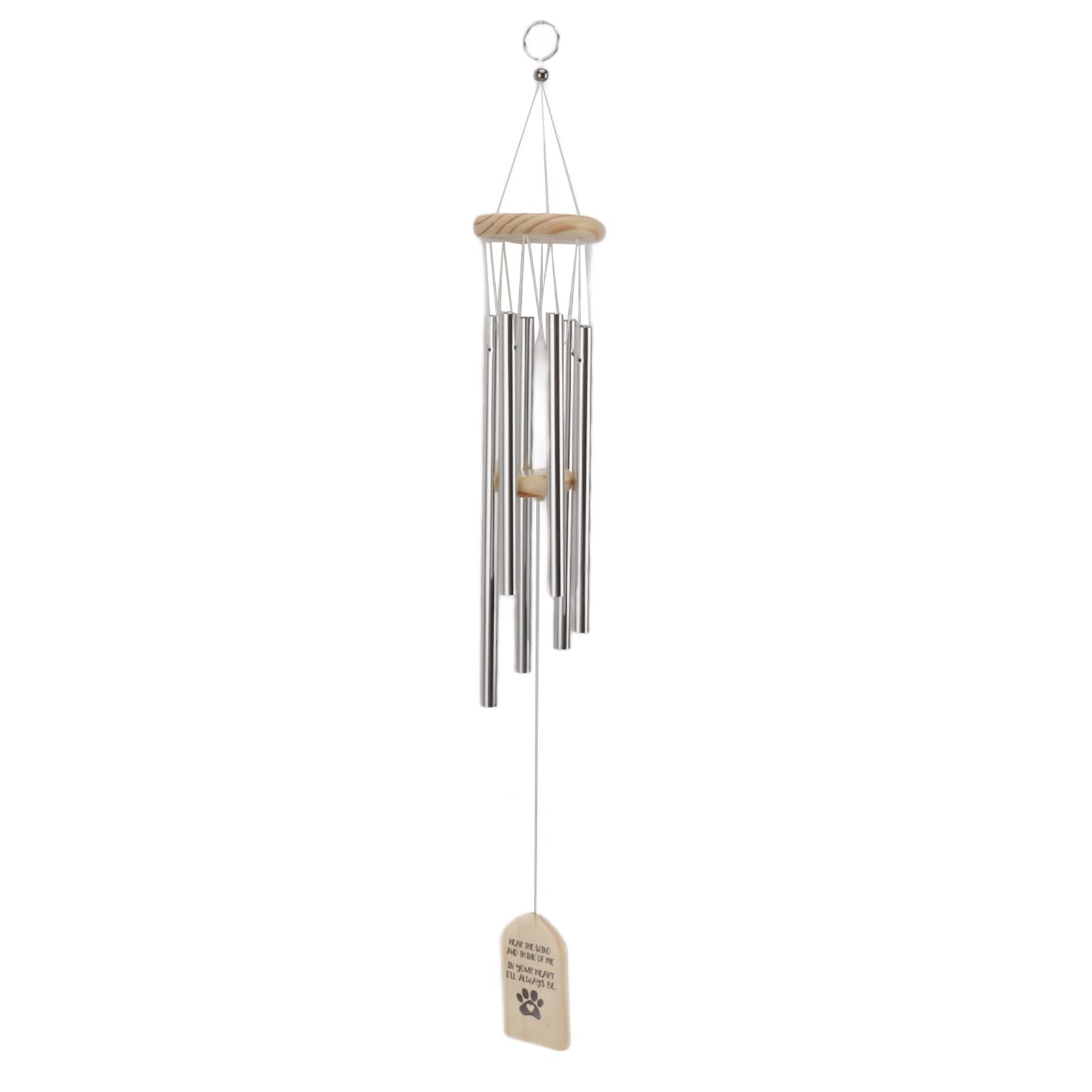 Pet Memorial Wind Chimes Wooden Outdoor Sympathy Wind Chimes Dog Memorial Remembrance Gifts with Thickened Aluminum Tubes for Home Garden Decor