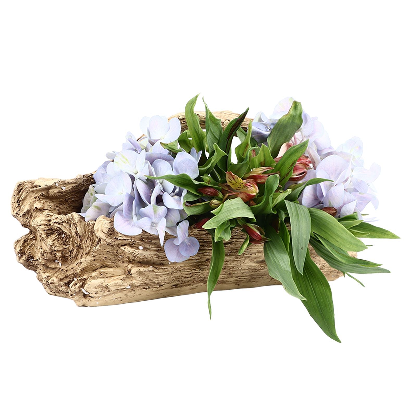 Artificial Driftwood Succulent Planter Faux Wood Resin Succulent Planter for Windowsill Desktop Coffee Table