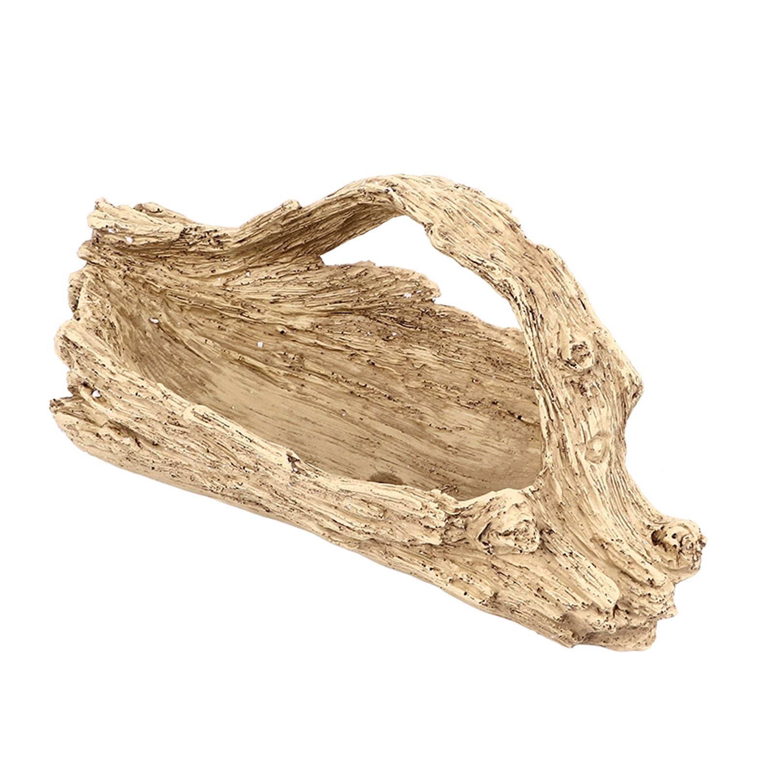 Artificial Driftwood Succulent Planter Faux Wood Resin Succulent Planter for Windowsill Desktop Coffee Table