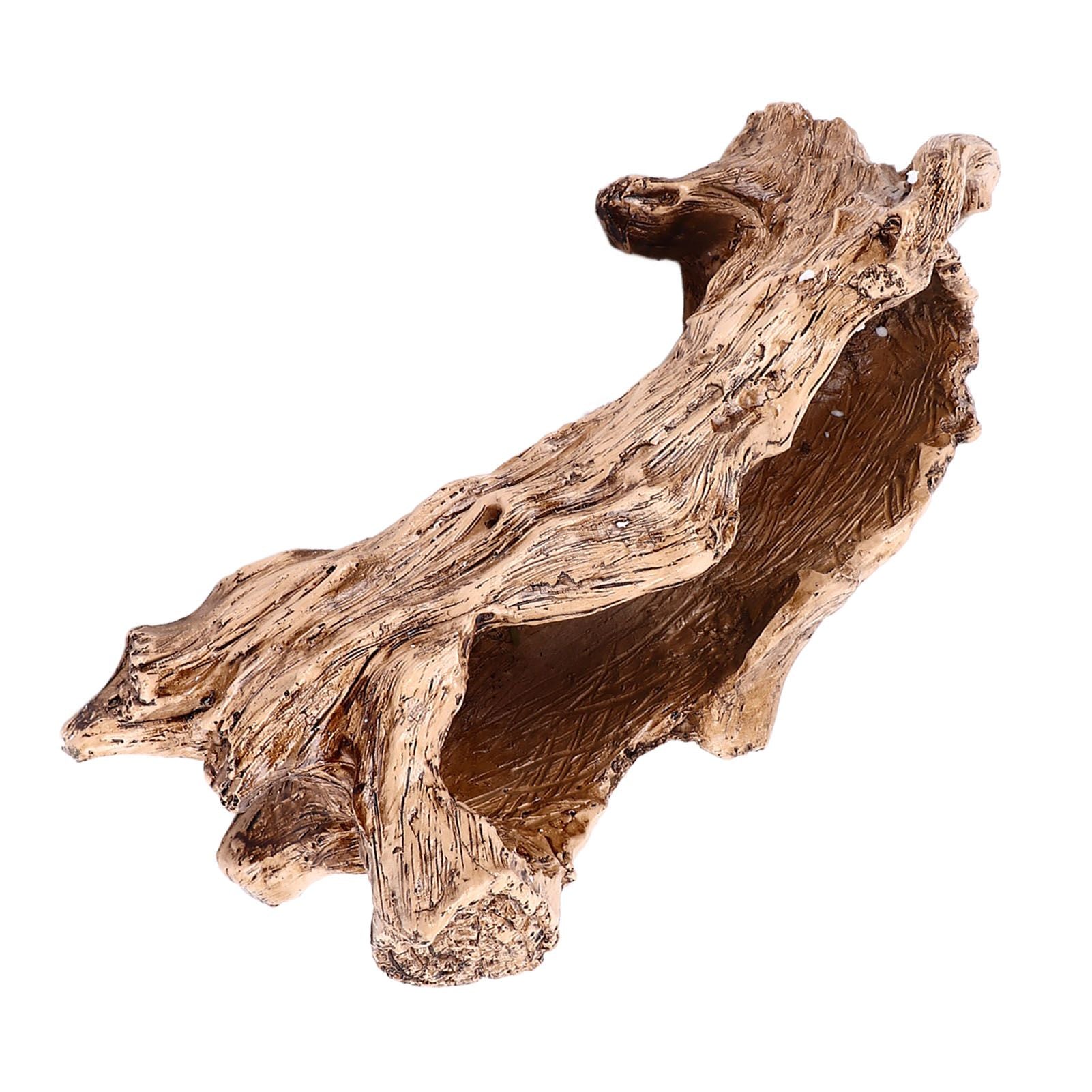 Artificial Driftwood Planter Resin Succulent Planter Vintage Tree Root Stump Log Like Flower Container Pot for Home Garden Decoration