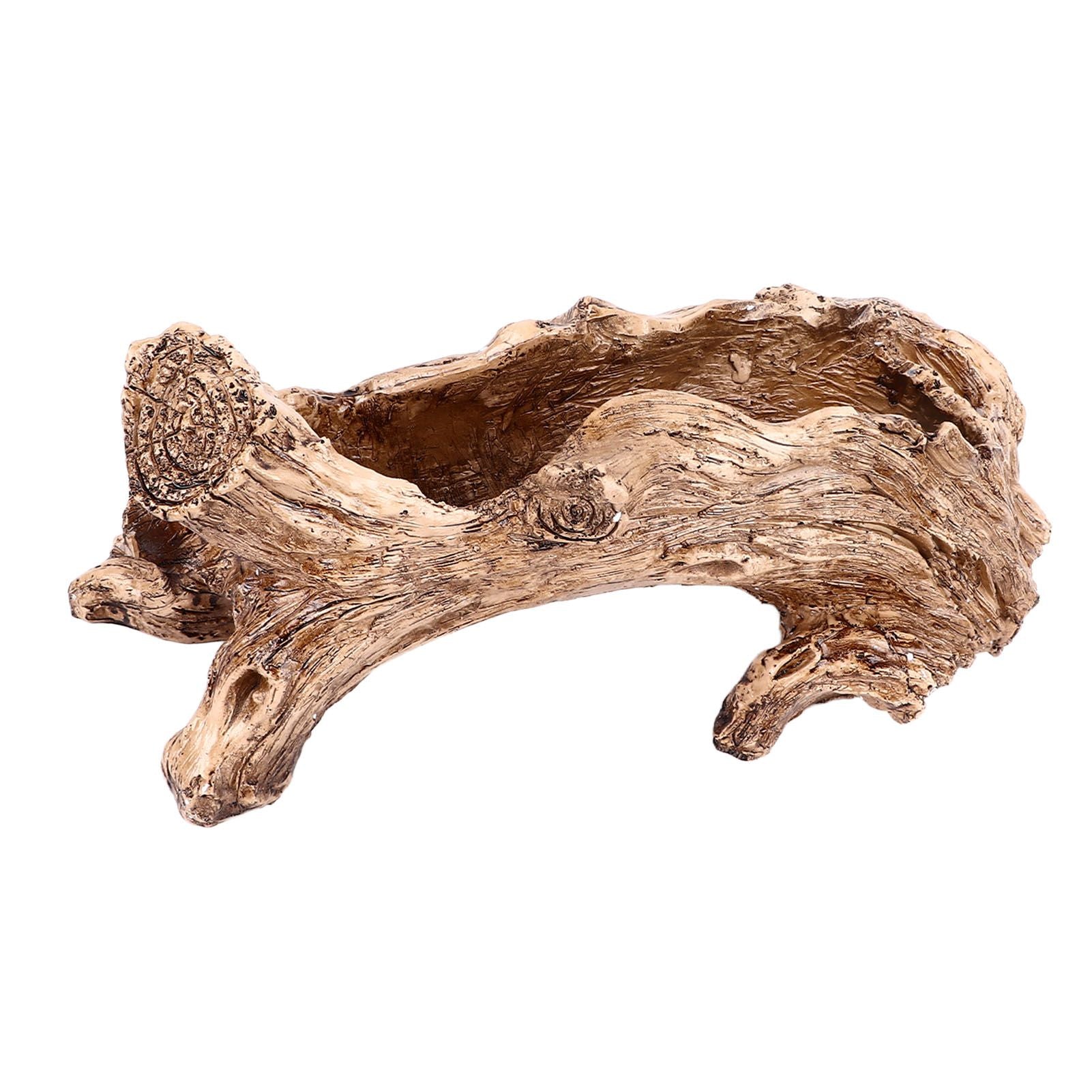 Artificial Driftwood Planter Resin Succulent Planter Vintage Tree Root Stump Log Like Flower Container Pot for Home Garden Decoration