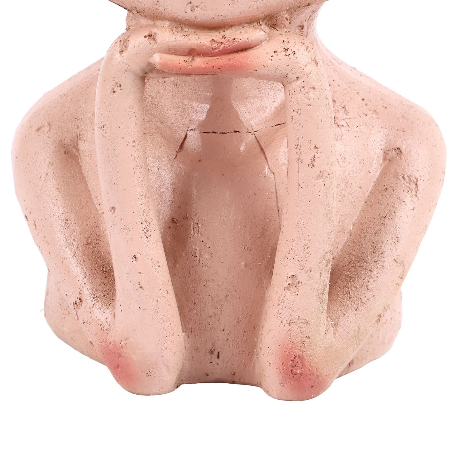 Head Planter Resin Unique Succulent Flower Pot Open Eyed Alien Face Planter Desktop Ornament with Drainage Hole for Indoor Outdoor Decoration