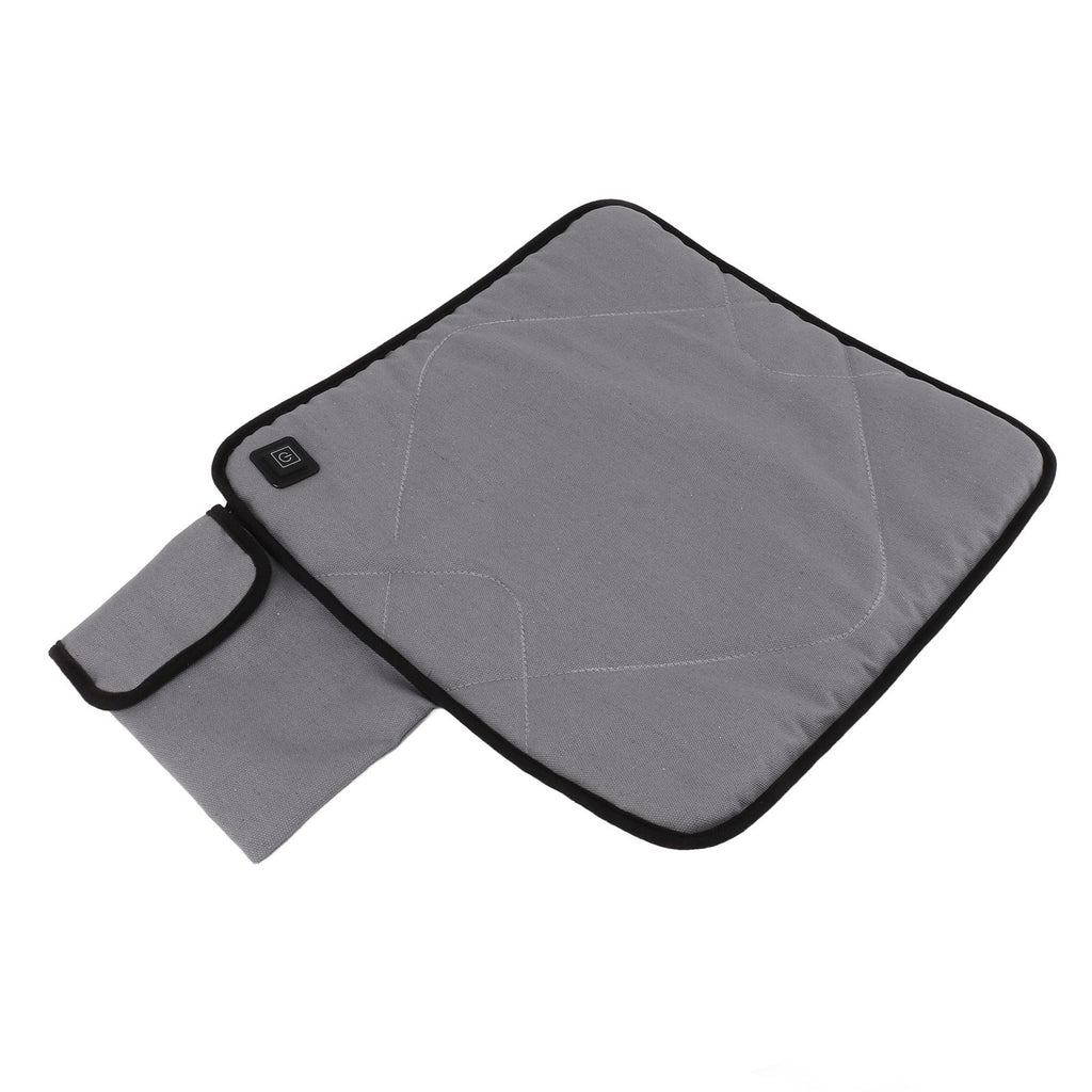 Portable Heated Seat Cushion USB Heated Seat Cushion Adjustable Temperature Heated Chair Cushion for Fishing Camping Light Gray