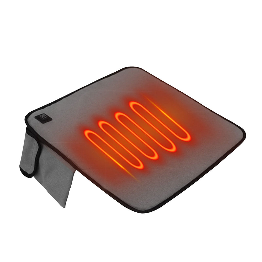 Portable Heated Seat Cushion USB Heated Seat Cushion Adjustable Temperature Heated Chair Cushion for Fishing Camping Light Gray