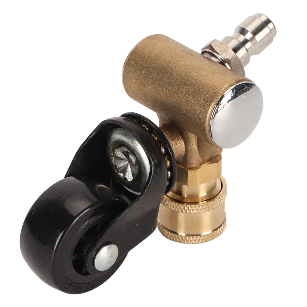 Undercarriage Cleaner Swivel Wheel with 1/4in Quick Connector Brass Pressure Washer Adapter Joint Wheel Attachment for Road Cleaning