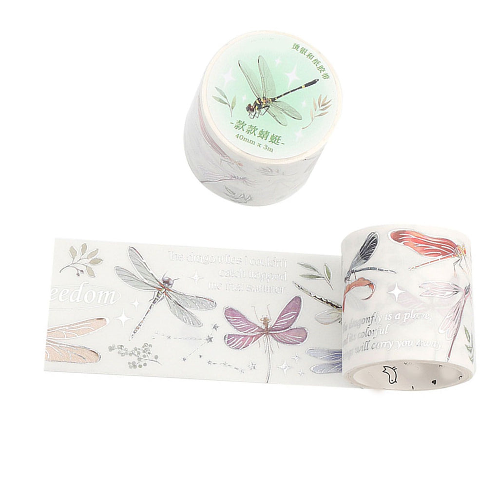Decorative Tapes Strong Adhesion Silver Feather Plants Versatile Hand Account Decorative Tape for Notebooks Photo Album DIY