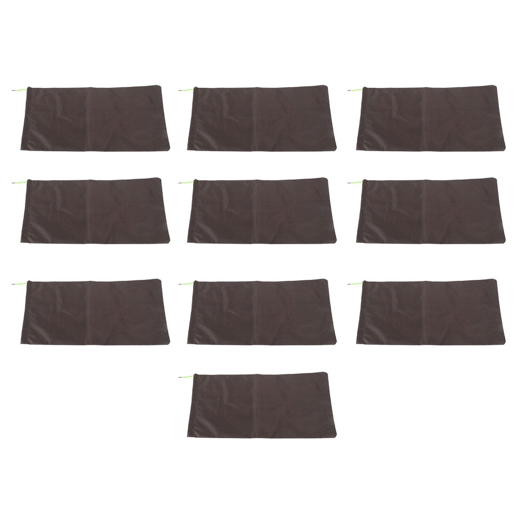 10PCS Sandless Sand Bags Drawstring Flood Water Barriers Polyester 9.8x19.7in Dam Bag for Basement Garage Anti Flood Coffee