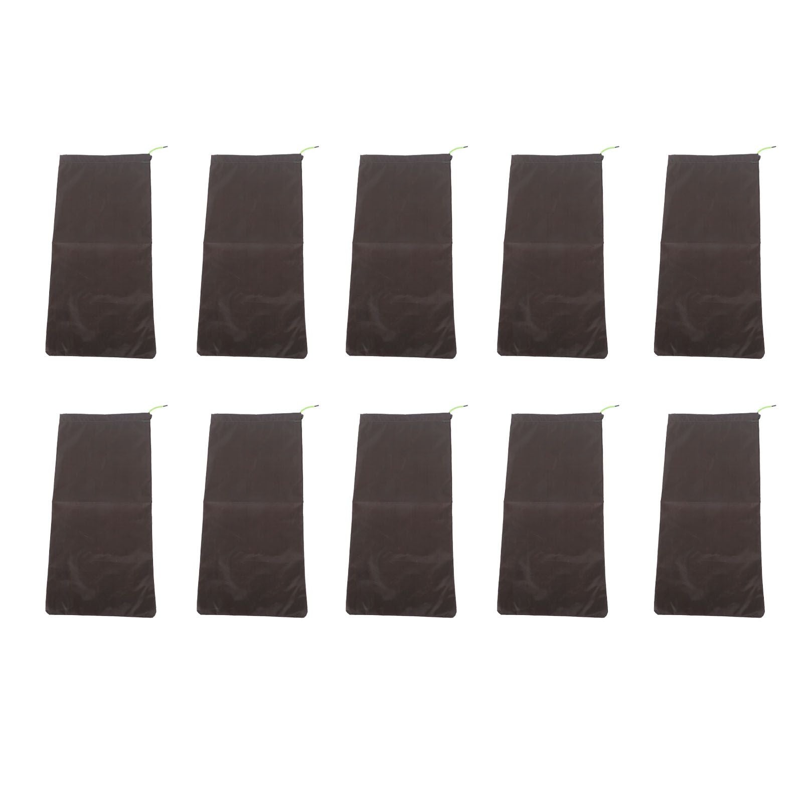 10PCS Sandless Sand Bags Drawstring Flood Water Barriers Polyester 9.8x19.7in Dam Bag for Basement Garage Anti Flood Coffee