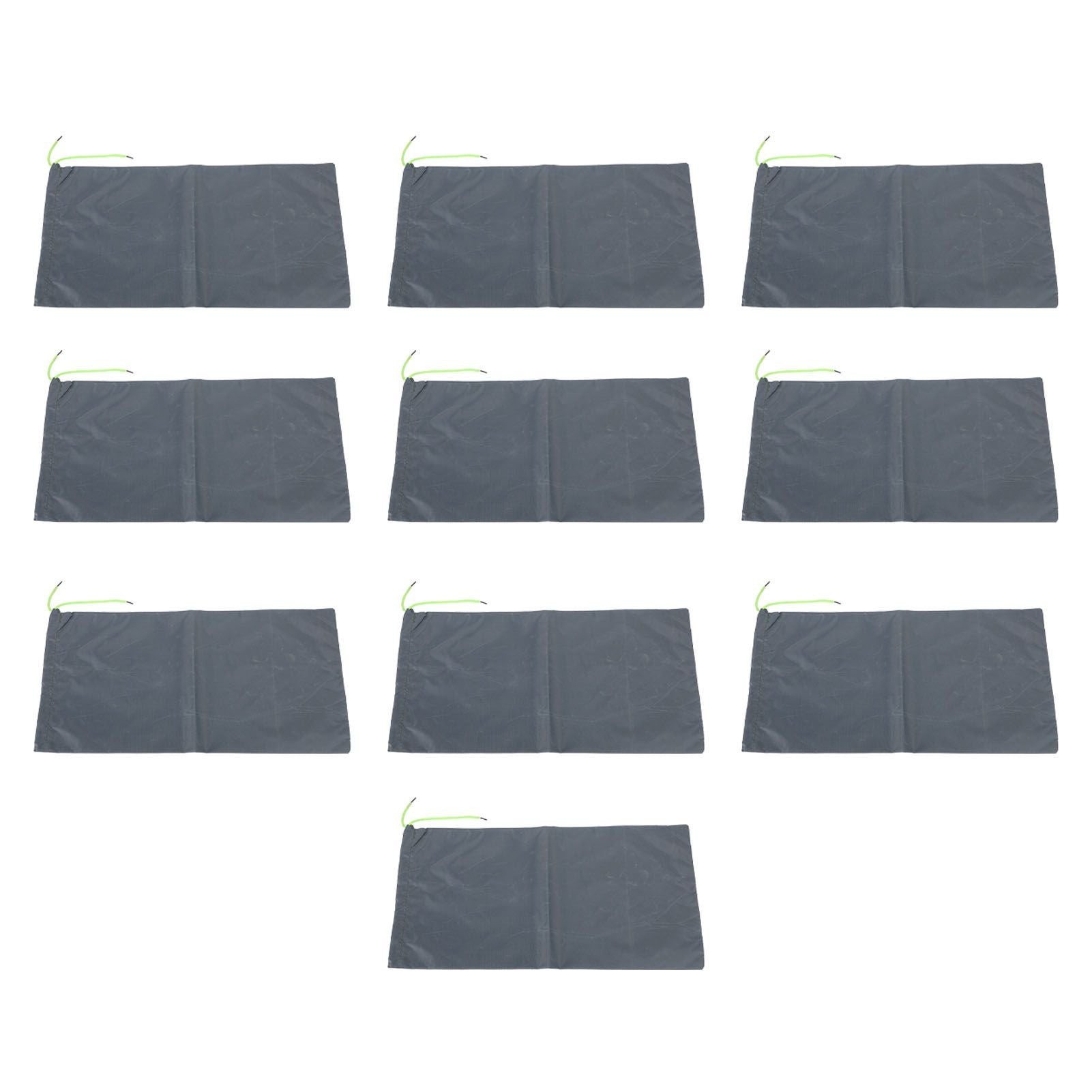 10PCS Sandless Sand Bags Drawstring Flood Water Barriers Polyester 9.8x19.7in Dam Bag for Basement Garage Anti Flood Grey