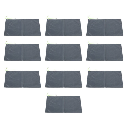 10PCS Sandless Sand Bags Drawstring Flood Water Barriers Polyester 9.8x19.7in Dam Bag for Basement Garage Anti Flood Grey