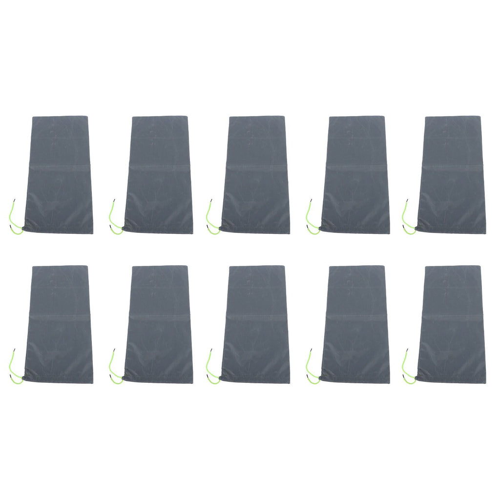 10PCS Sandless Sand Bags Drawstring Flood Water Barriers Polyester 9.8x19.7in Dam Bag for Basement Garage Anti Flood Grey