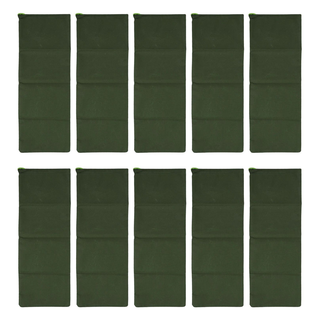 10pcs Flood Sandbags 600D Polyester Flood Prevention Bag Reusable Flood Barrier Bag for House Door Window Garage Basement Dark Green