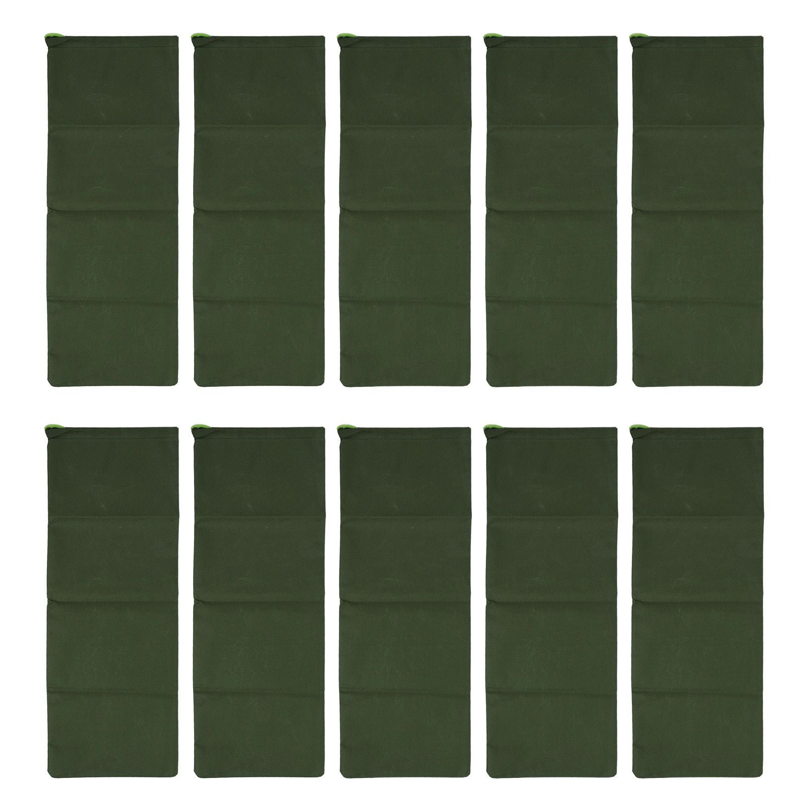 10pcs Flood Sandbags 600D Polyester Flood Prevention Bag Reusable Flood Barrier Bag for House Door Window Garage Basement Dark Green