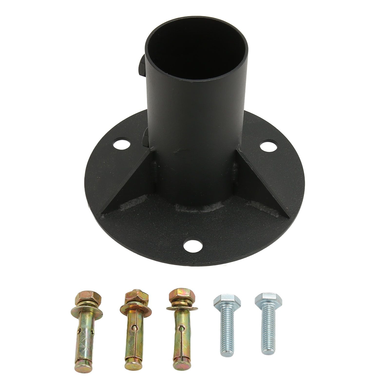 Chain Link Fence Pole Floor Flange Base Flange Heavy Solid Fence Post Concrete Mount for Holding Fence Mailbox Flag Round Posts 65mm / 2.6in