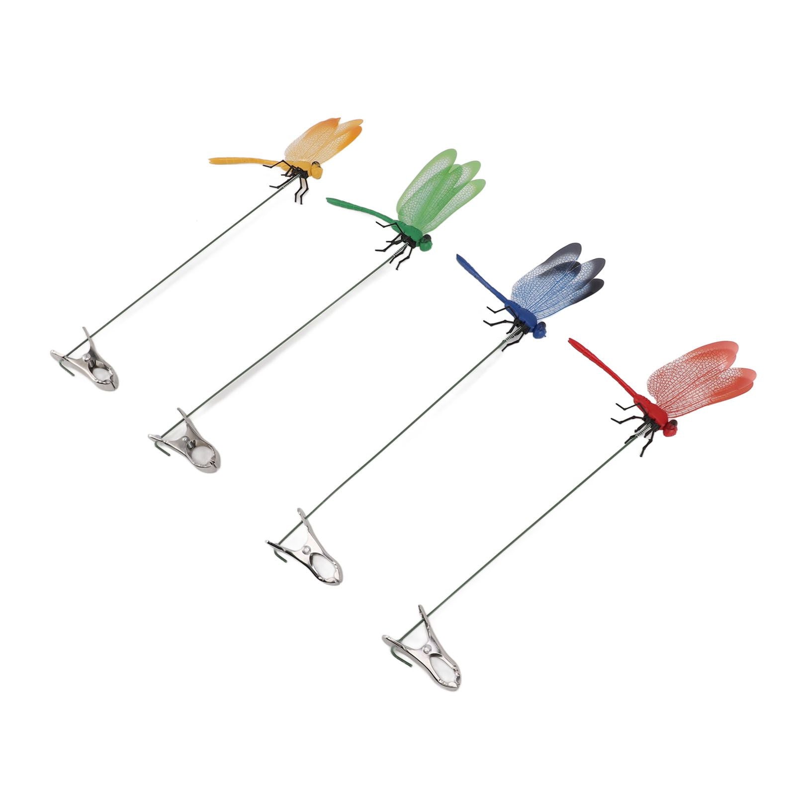 8PCS Fake Dragonfly Clip Waterproof Outdoor 3D Dragonfly Garden Decorative Clips Home Patio Ornaments Crafts