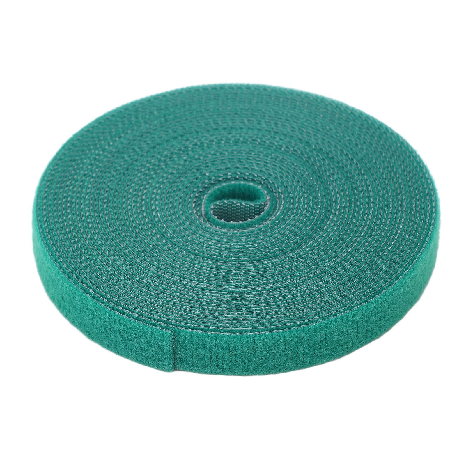 5 Rolls Plant Tie Reusable Cuttable Self Adhesive Hook and Loop Wrap Nylon Garden Strap Tree Tie for Plant Support Straightening Dark Green