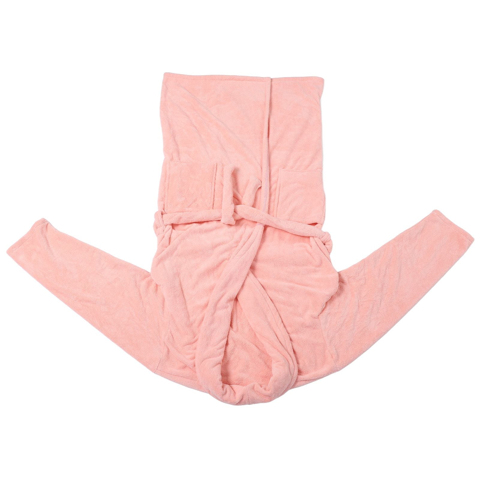 Bathrobe Coral Velvet Thicken Soft Water Absorbent Warm Belt Design Couple Bathrobe for Home Hotel Pink