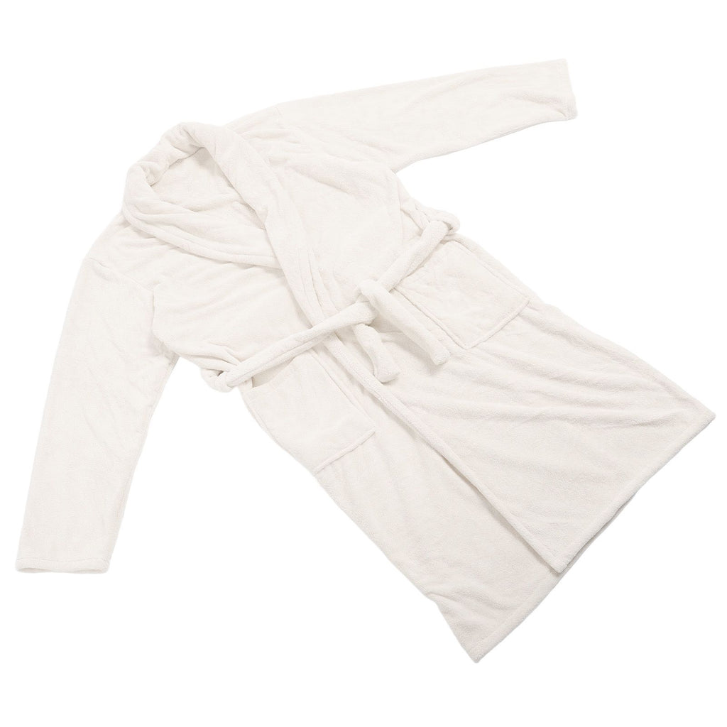 Bathrobe Coral Velvet Thicken Soft Water Absorbent Warm Belt Design Couple Bathrobe for Home Hotel Milky White