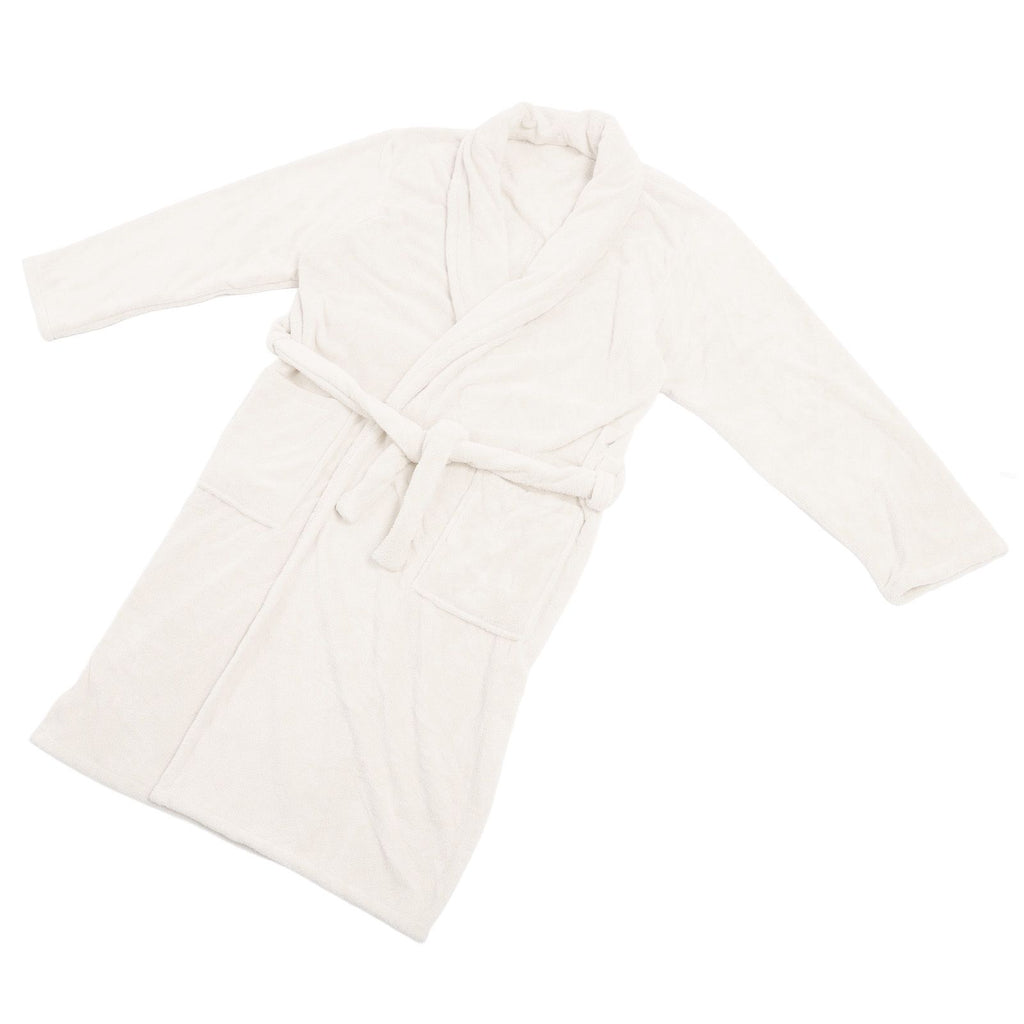 Bathrobe Coral Velvet Thicken Soft Water Absorbent Warm Belt Design Couple Bathrobe for Home Hotel Milky White