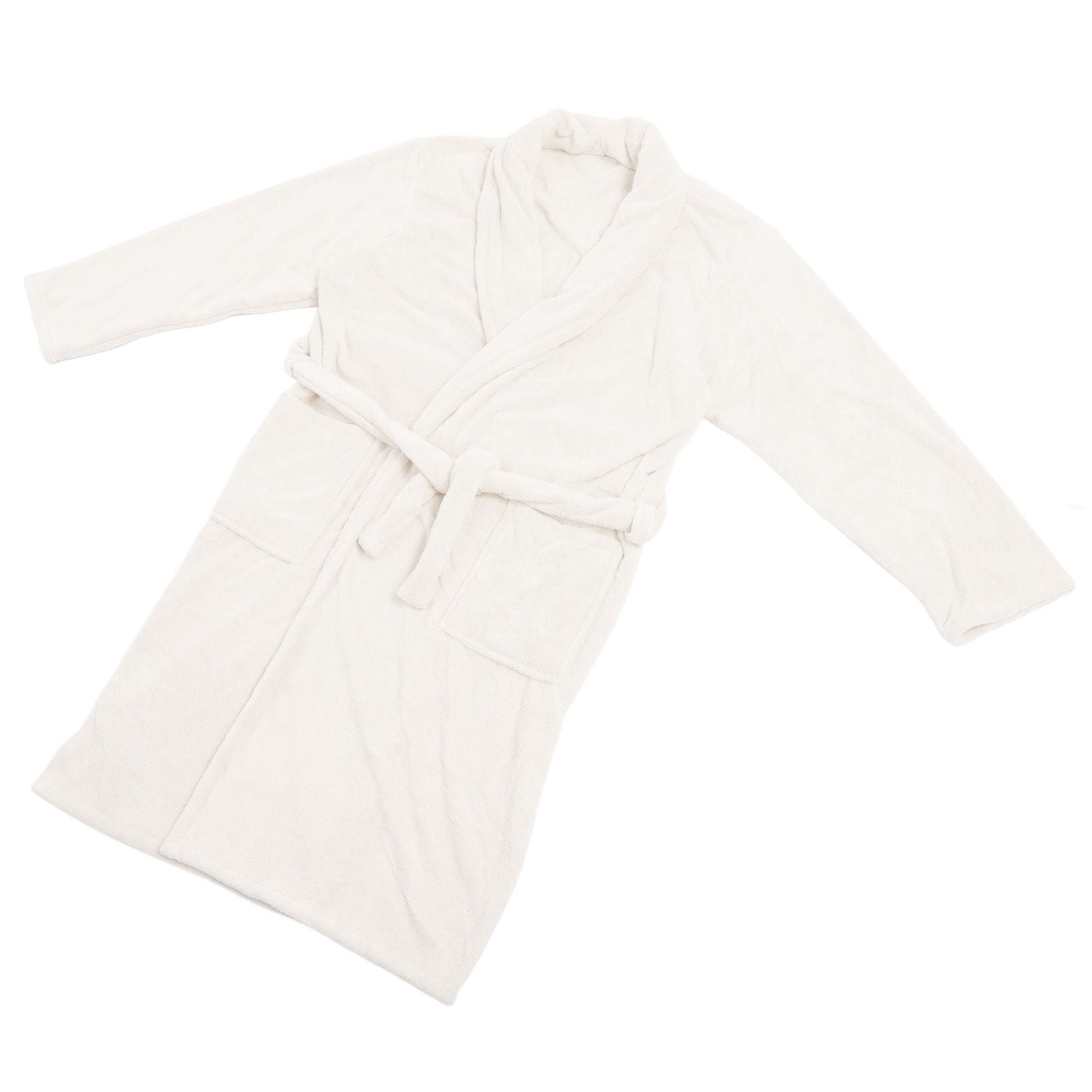 Bathrobe Coral Velvet Thicken Soft Water Absorbent Warm Belt Design Couple Bathrobe for Home Hotel Milky White