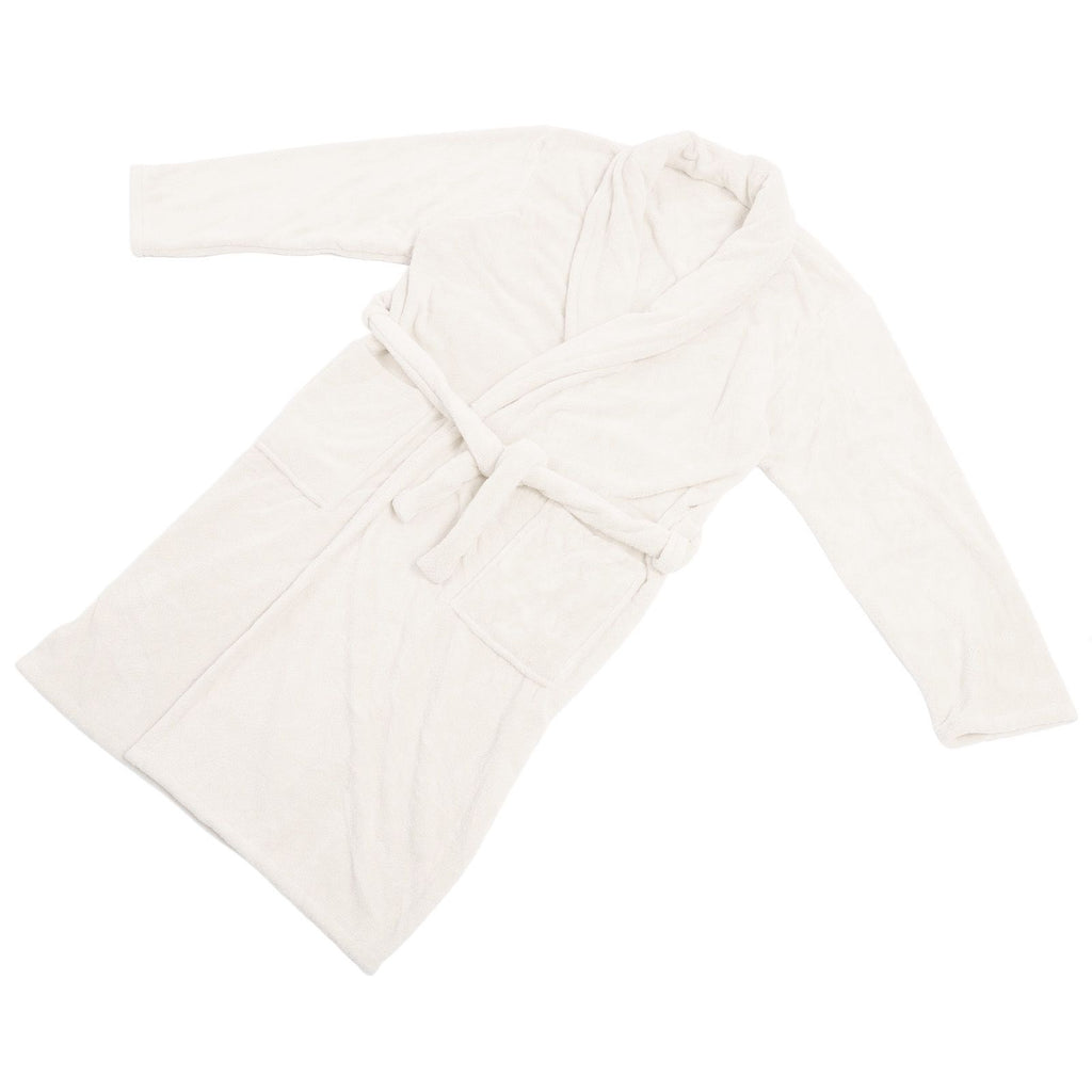 Bathrobe Coral Velvet Thicken Soft Water Absorbent Warm Belt Design Couple Bathrobe for Home Hotel Milky White