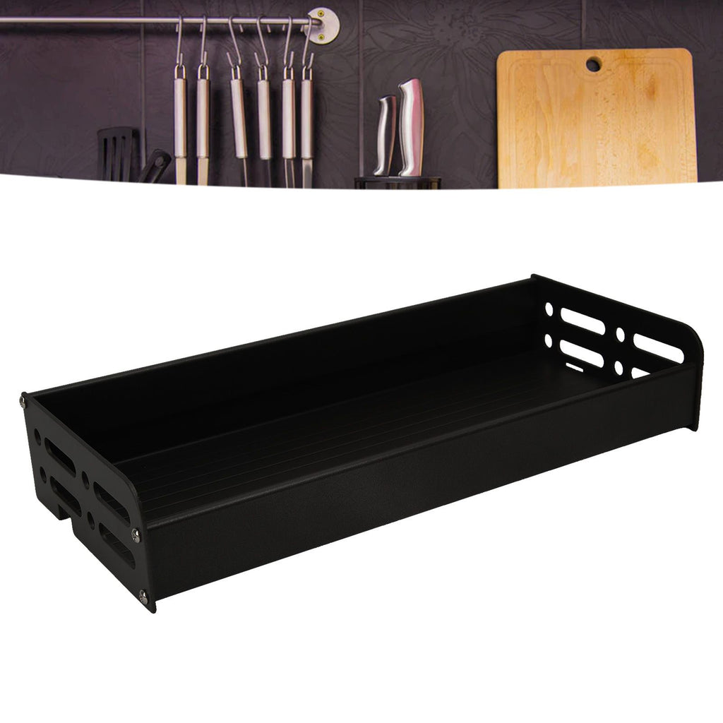 Floating Shelves Space Aluminum Wall Mounted Decorative Storage Shelf for Kitchen Bathroom Living Room Bedroom Black