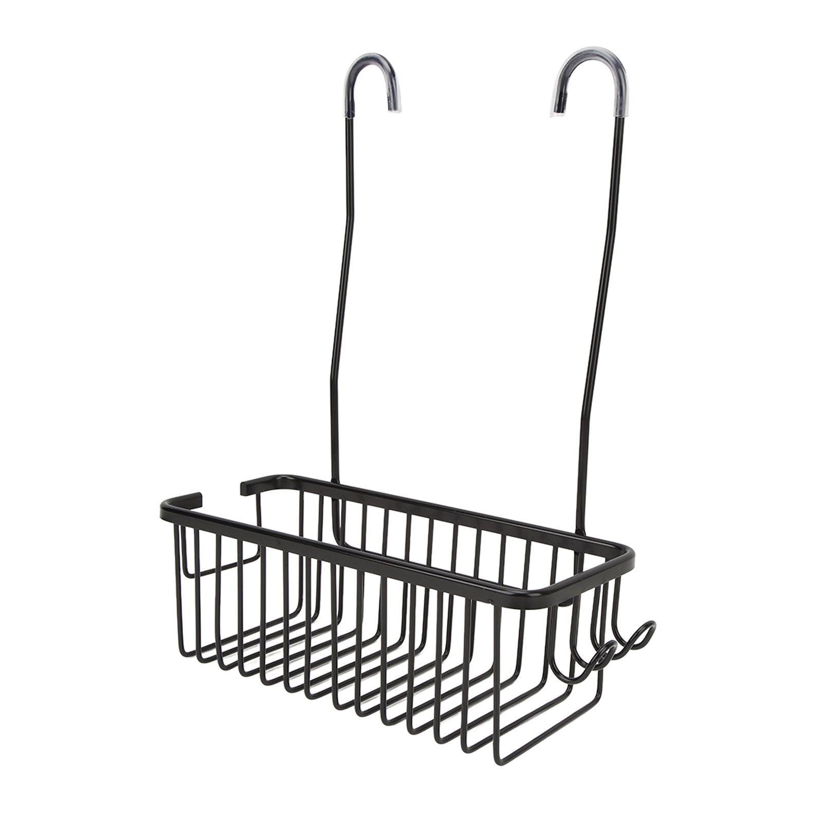 Over The Toilet Storage Shelf Large Capacity Aluminum Toilet Storage Basket Metal Bathroom Storage Organizer Black